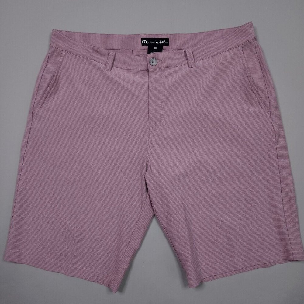 Travis Mathew Save The Day Golf Shorts In Grapeade Striped Preppy Lightweight 40